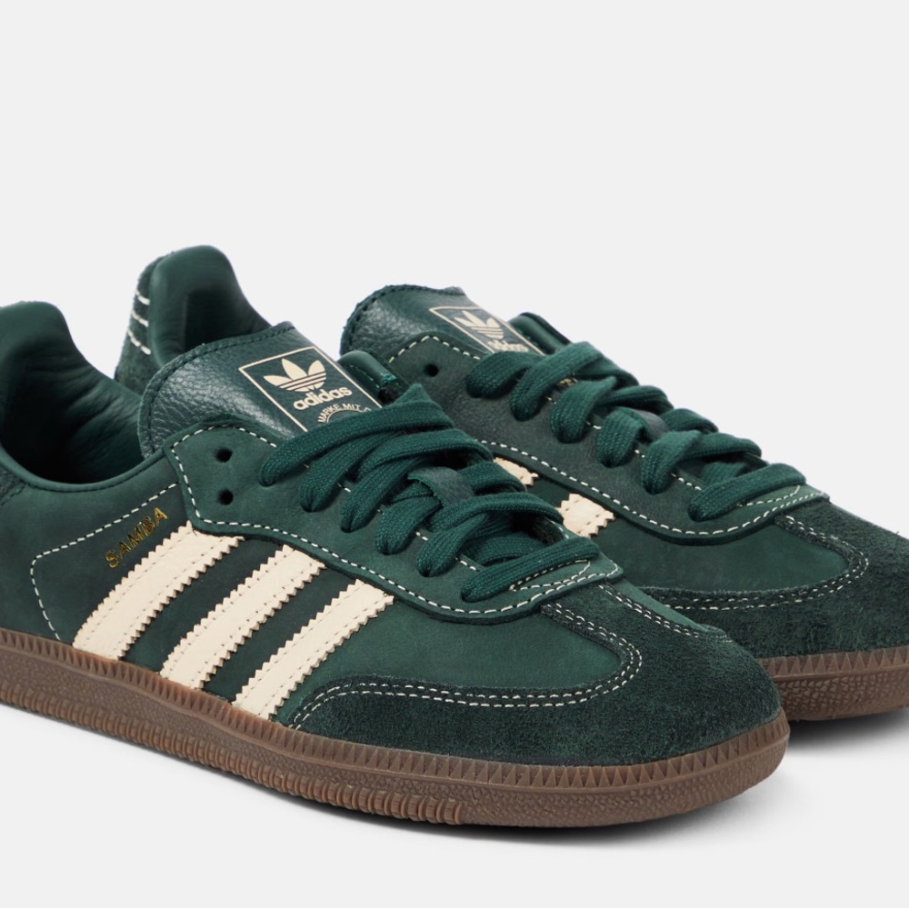 Adidas Samba OG Mineral Green and Cream Sneakers